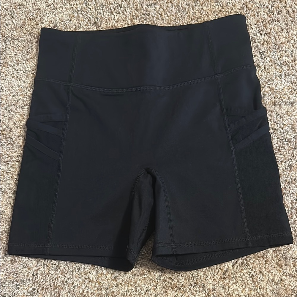 Fabletics Black Bike Shorts High Waist Stretch